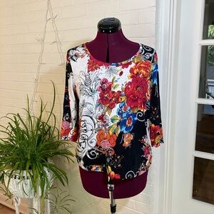 OnQue Casuals Floral Print Women's Top - Multicolor size PL